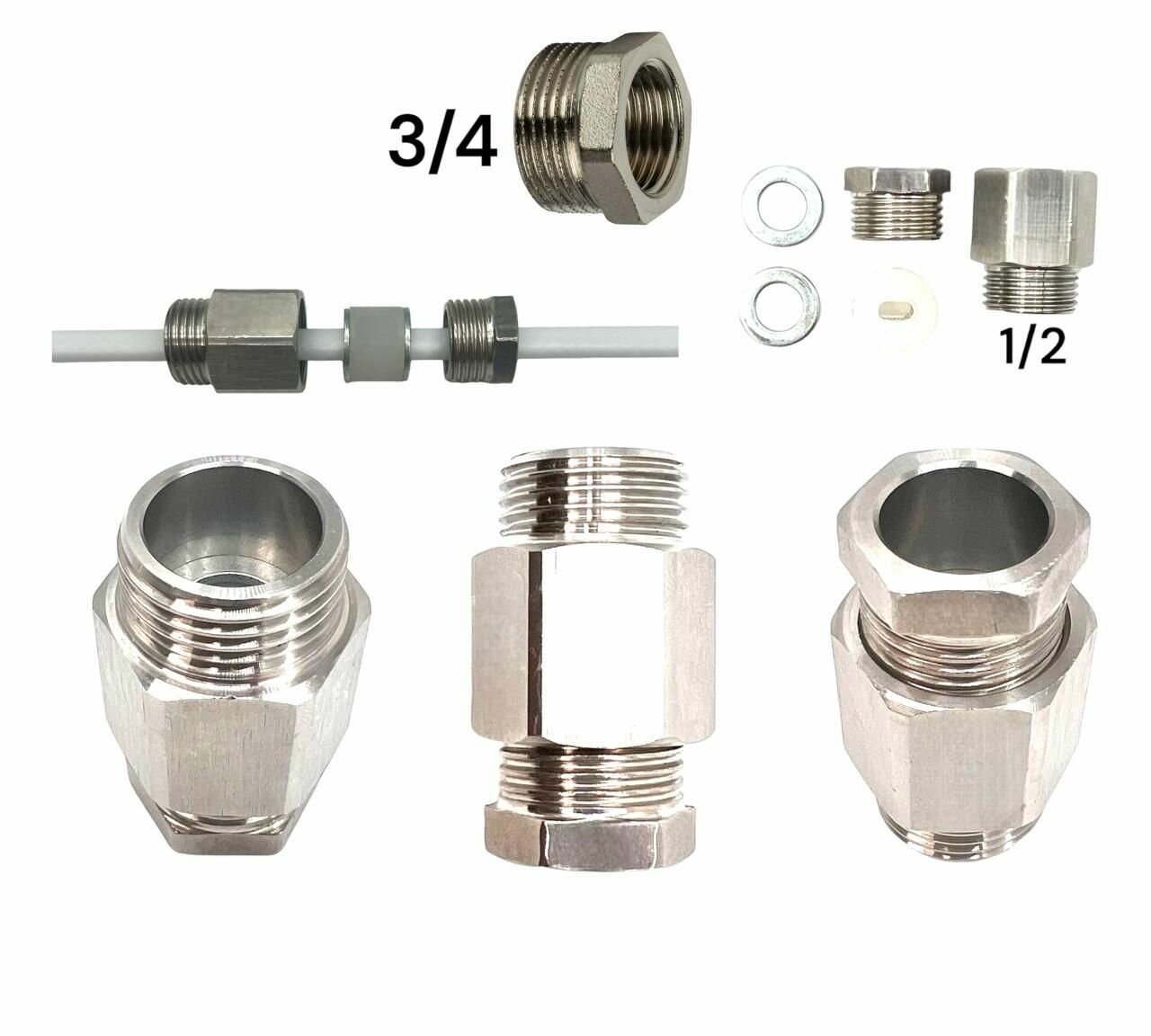 Герметичный ввод для греющего кабеля в питьевой водопровод 1/2; 3 4