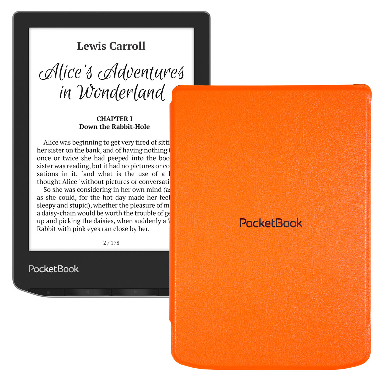 Электронная книга PocketBook 629 Verse серый с обложкой Orange