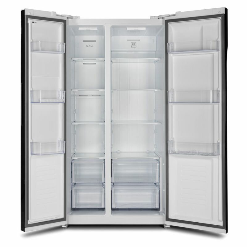Холодильник HYUNDAI CS5003F, двухкамерный, черный [cs5003f черное стекло] - фото №5