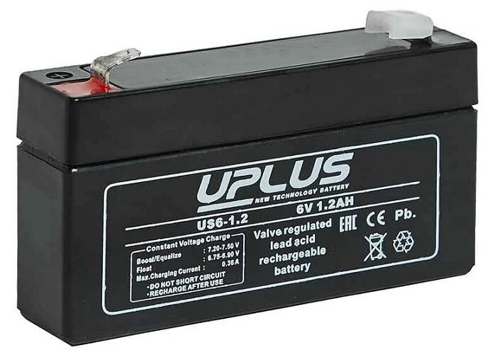 Аккумулятор для ИБП и прочего электрооборудования UPLUS US-General Purpose US6-12 6V 12 А/ч (97х24х58) AGM