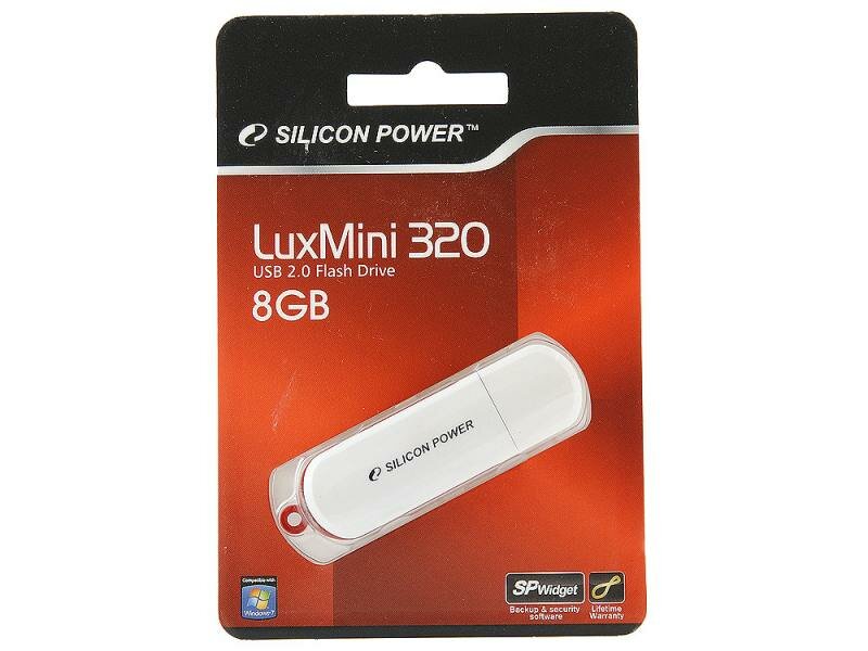 USB flash накопитель Silicon Power LuxMini 320 8GB White