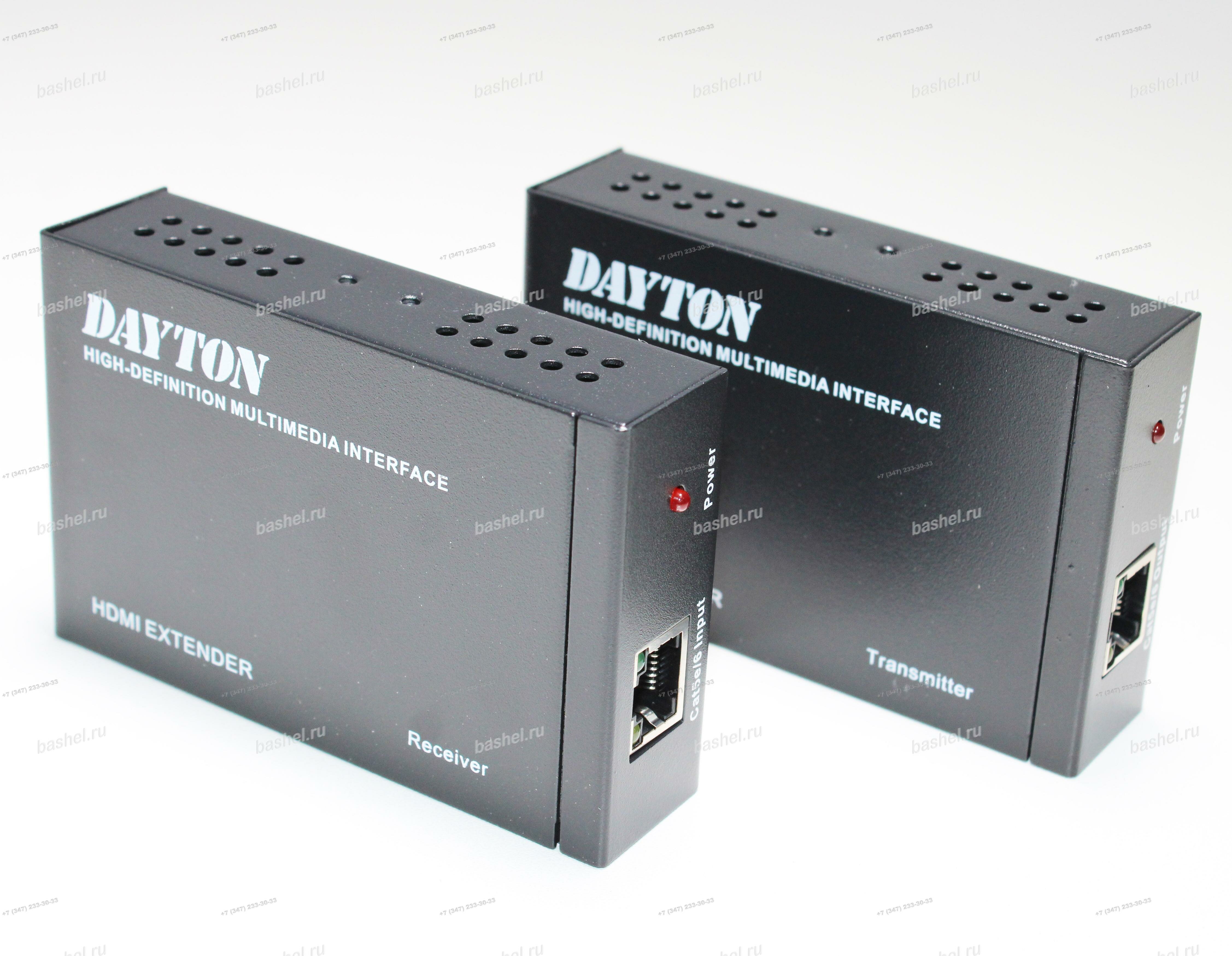 Удлинитель по витой паре HDMI Extender DAYTON 10-0009C по одному кабелю LAN CAT5E/6 до 120 м, б/п 2 шт.*DC 5V (в комплек