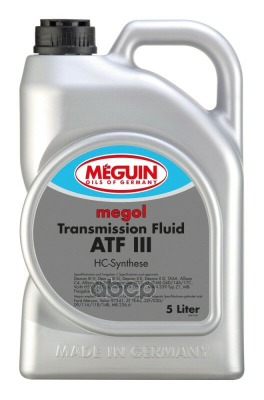 Нс-Синт. Тр.масло Д/Акпп Megol Transmission Fluid Atf Iii (5Л) Meguin арт. 6477