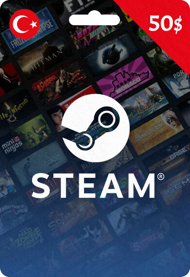 Пополнение кошелька Steam на 50 USD / Код активации Турция / Подарочная карта Стим / Gift Card (Turkey)