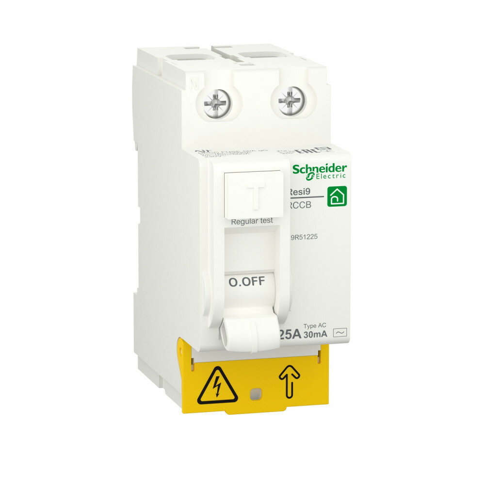 Schneider Electric RESI9 Выключатель дифференциального тока (УЗО) 25А 2P 30мА тип AC R9R51225