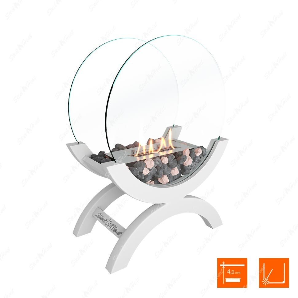 фото Биокамин напольный SteelHeat WOOD 400 NPW400/WHITE Белый