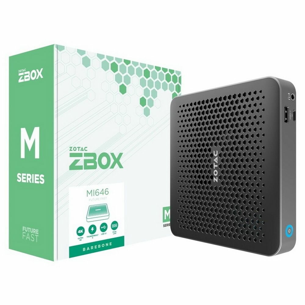 Zotac Платформа системного блока с ЦПУ Zotac ZBOX-MI646 ZOTAC ZBOX, SFF, i5-1135G7, 2XDDR4 SODIMM, M.2 SSD SLOT, 2GLAN, WIFI, BT, USBDRV, DP/HDMI, EU+UK PLUG (623639) ZBOX-M