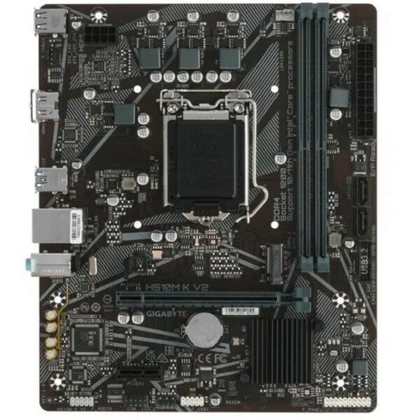 Материнская плата GIGABYTE H510M K V2 (LGA 1200. Intel H470. 2xDDR4-3200 МГц. 1xPCI-Ex16. 1xM.2. Mic