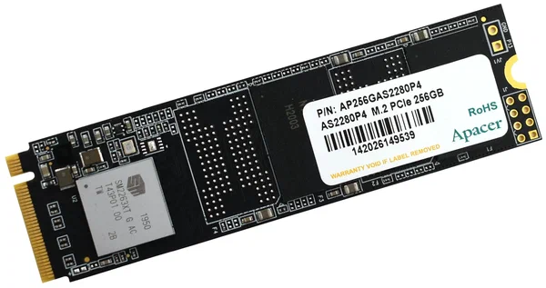 Твердотельный накопитель SSD Apacer AS2280P4X 256Gb M.2 2280 PCIe Gen3x4 R2100/W1700 Mb/s 3D NAND MTBF 1.8M NVMe 100TBW Retail 3 years