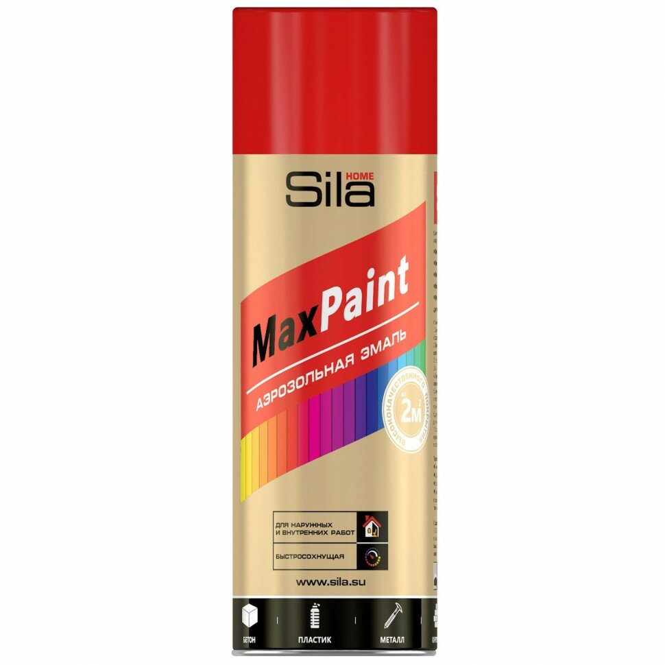 Аэрозольная краска SILA HOME Max Paint красный