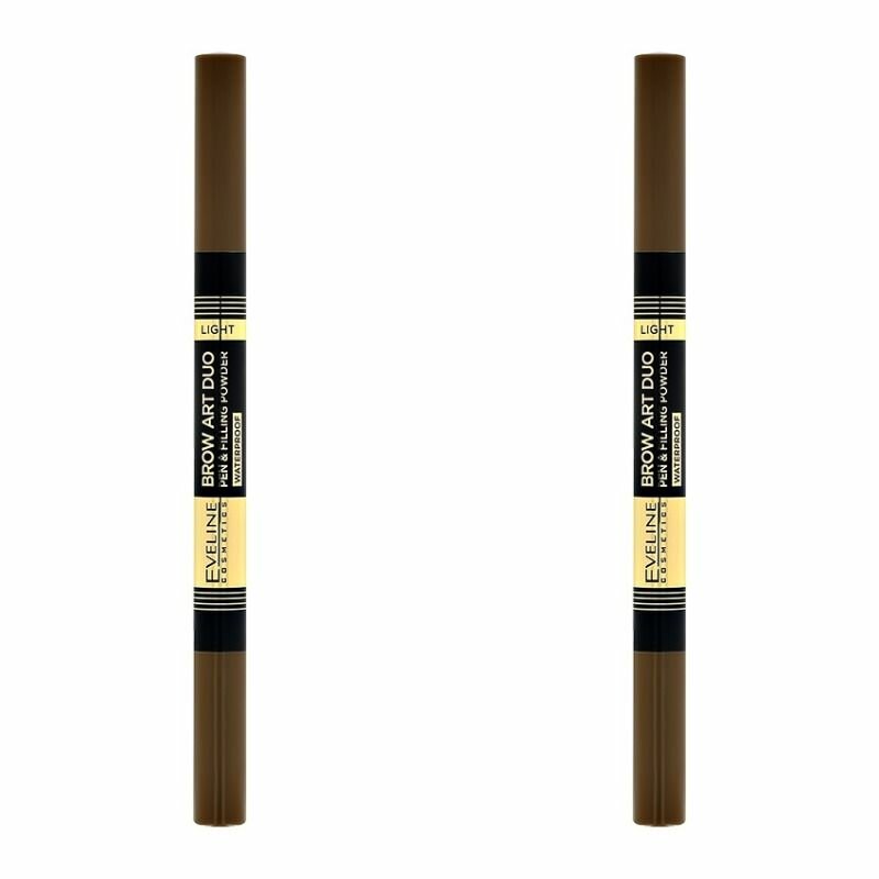 Eveline Cosmetics Ультратонкий водостойкий маркер и пудра для бровей BROW ART DUO 01 LIGHT, 2 шт