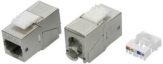 Модуль Keystone RJ45 CAT6A экранированный(STP), 90 градусов,серебристый (форм-фактор S19)