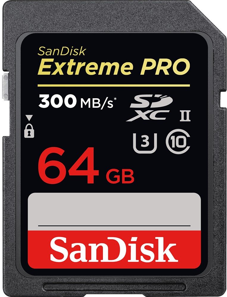 Карта памяти Sandisk Extreme Pro SDSDXPK-064G-GN4IN SDXC/емкость 64 Гб запись/чтение 260МБ/с/300МБ/с