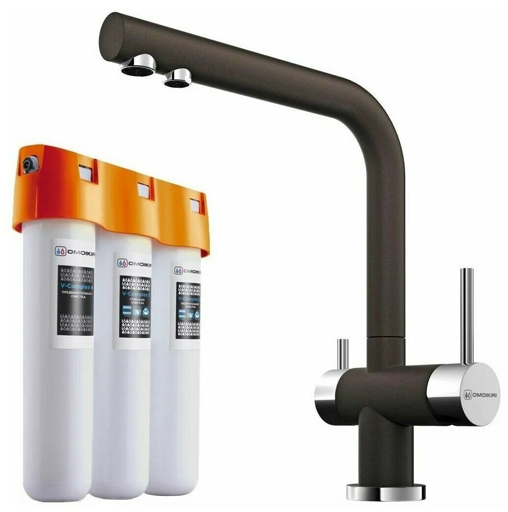 Смеситель для кухни Omoikiri Nagano-DC + Pure drop Lite Комплект (4048.8028)