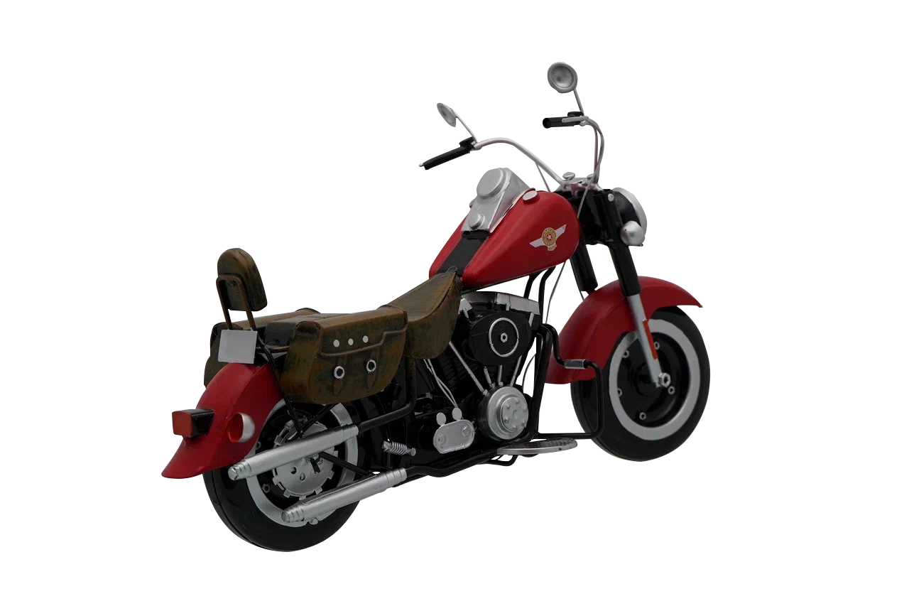 Модель мотоцикл HARLEY-DAVIDSON классика ретро красный металл длина 40