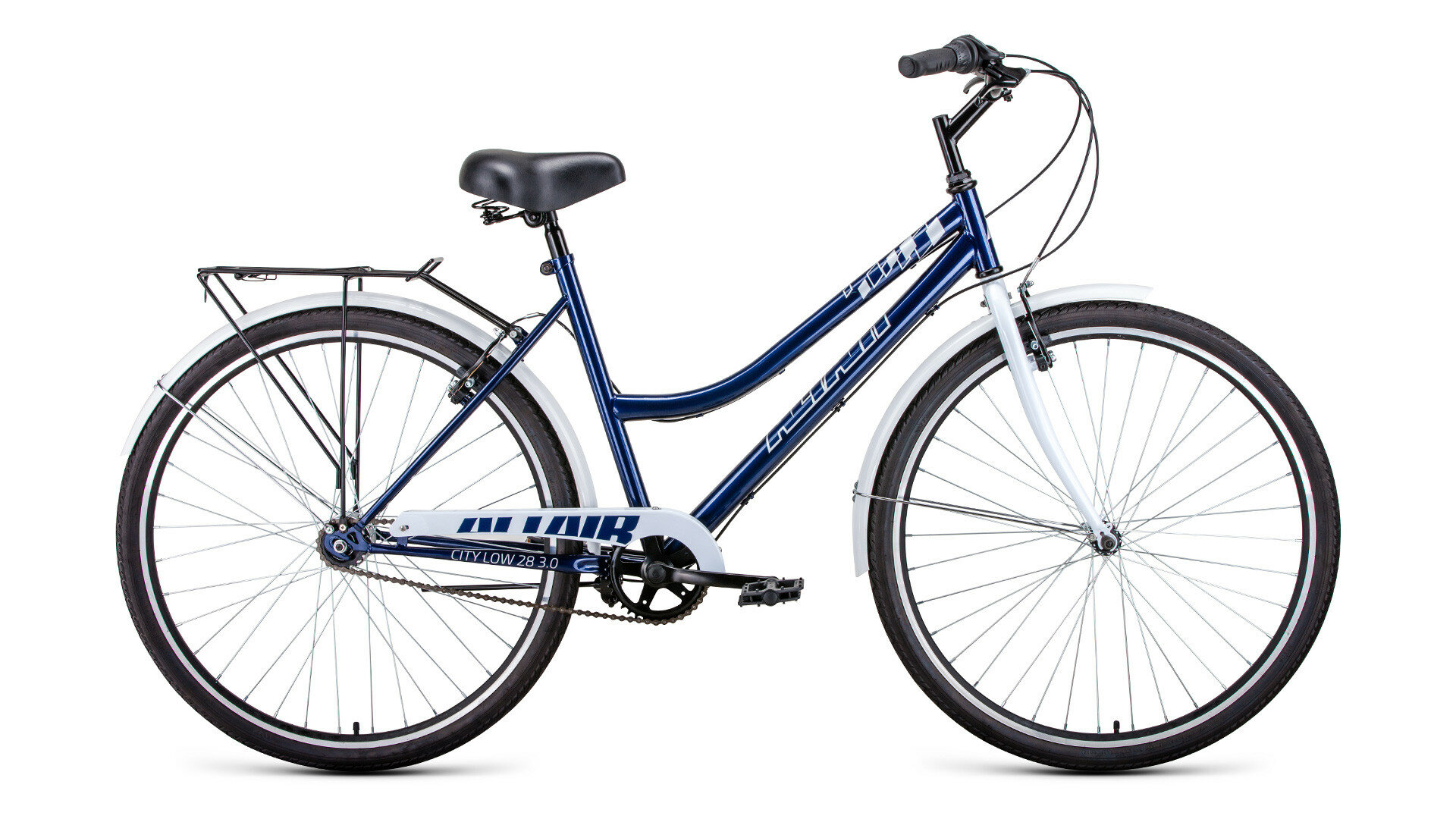 Велосипед взрослый Altair CITY 28 low 3.0 темно-синий/белый (RBK22AL28028)