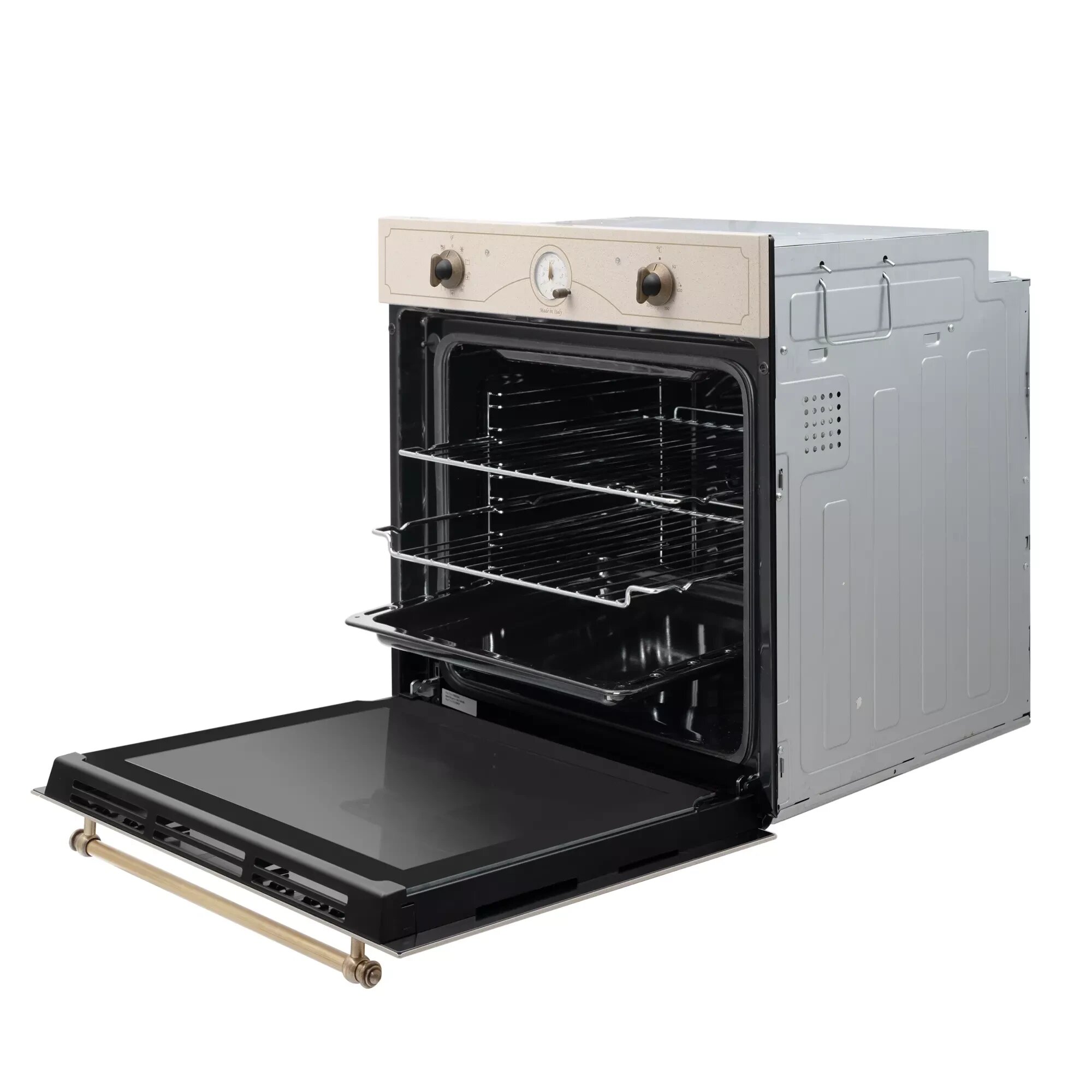 Многофункциональный электрический духовой шкаф DeLonghi CM 9L OW RUS, 60 см, бежевый, ретро, 9 режимов работы, гриль + конвекция - фото №8