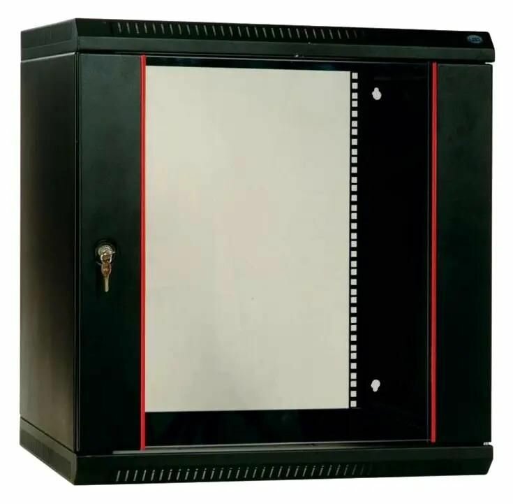Шкаф коммутационный ЦМО ШРН-Э-18.650-9005 настенный стеклянная передняя дверь 18U 600x930x650 мм
