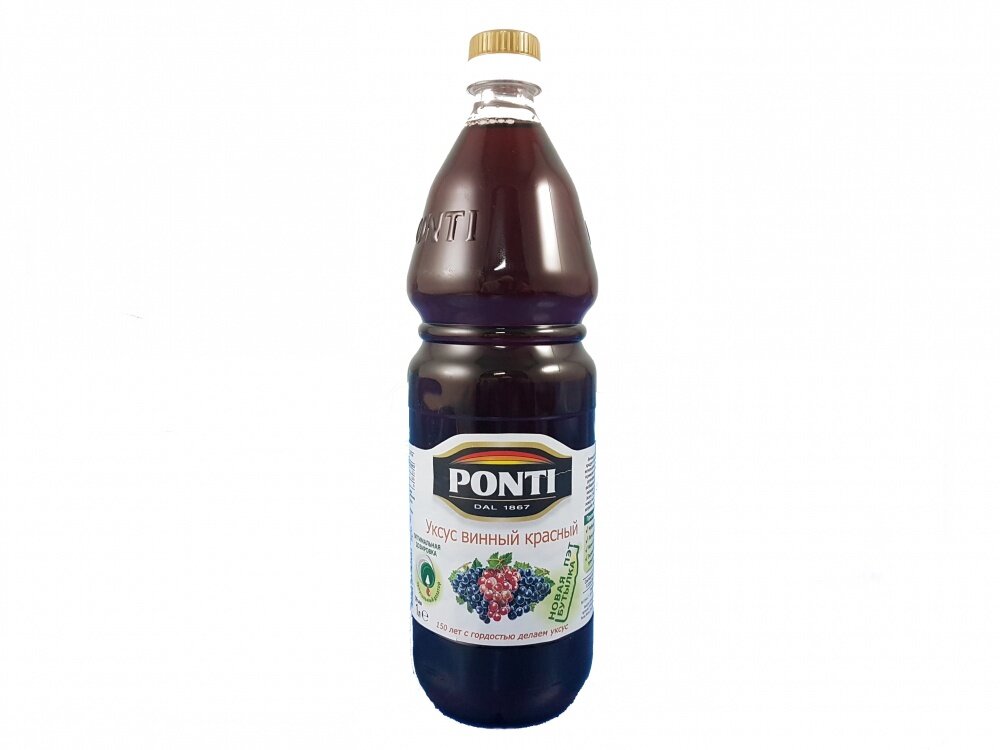 Уксус Ponti винный, красный, 6%, 1000 мл