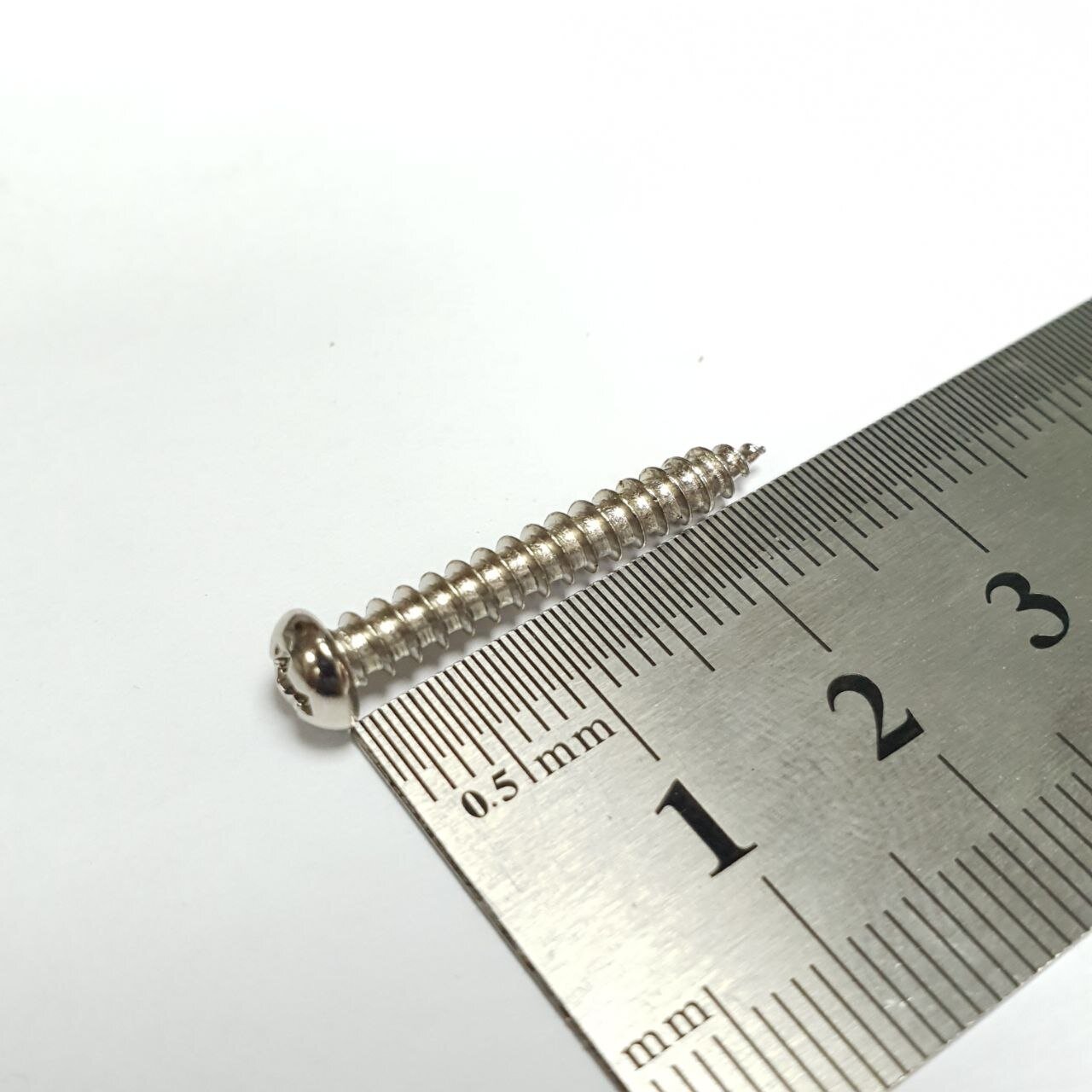 Шуруп саморез для крепления тремоло, бриджа, кнопка для ремня PARTSLAND WR3525NI (3.5x25mm) никель