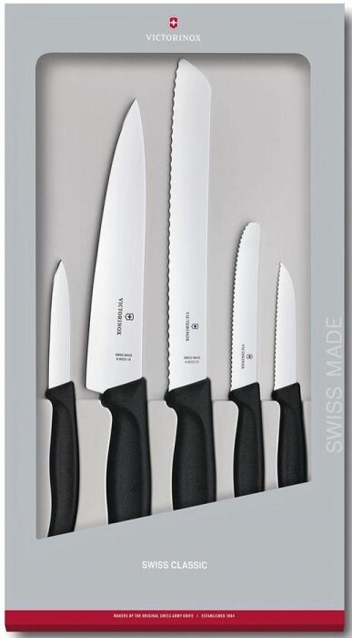 Victorinox Kitchen 6.7133.5G Набор ножей кухон. victorinox swiss classic kitchen (6.7133.5g) компл.:5шт черный подар.коробка