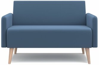 Прямой диван PUSHE Килт 2 c подлокотниками, нераскладной, для кухни, прихожей, детской, синий Balance 784