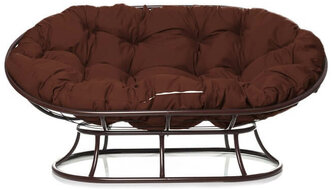 Садовый диван "Мамасан" без ротанга коричневое с коричневой подушкой M-Group