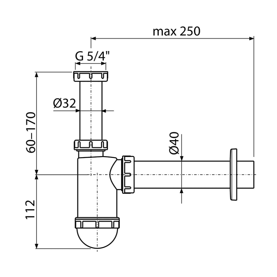 Сифон AlcaPlast AG210522140 для раковины