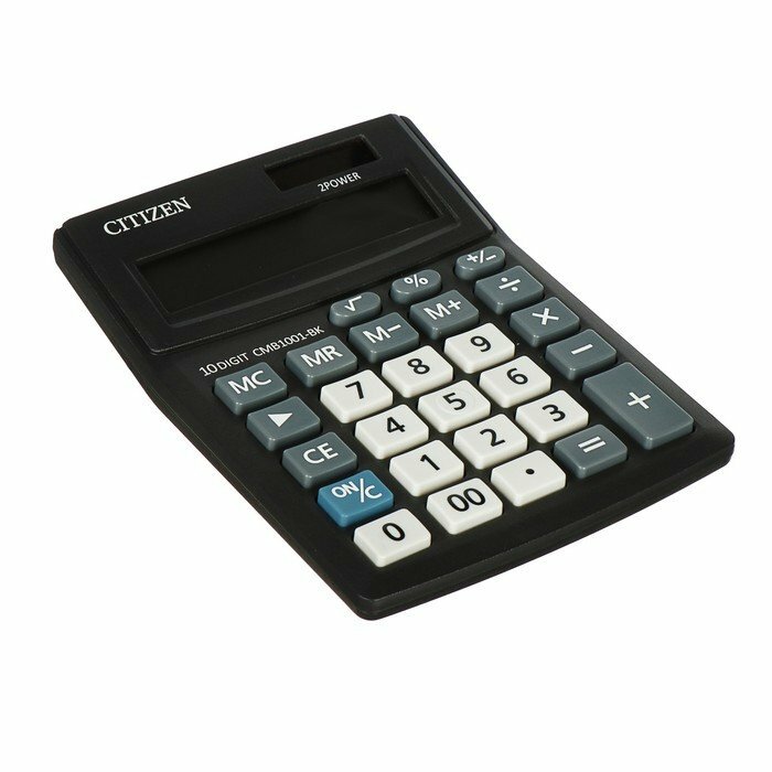 Калькулятор настольный Citizen Business Line "CMB1001-BK" 10-разрядный 103 х 138 х 24 двойное питание чёрный (комплект из 3 )