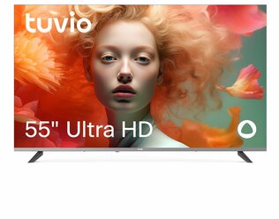 55 Телевизор Tuvio 4K ULTRA HD DLED Frameless на платформе Яндекс.ТВ, TD55UFGEV1, темно-серый