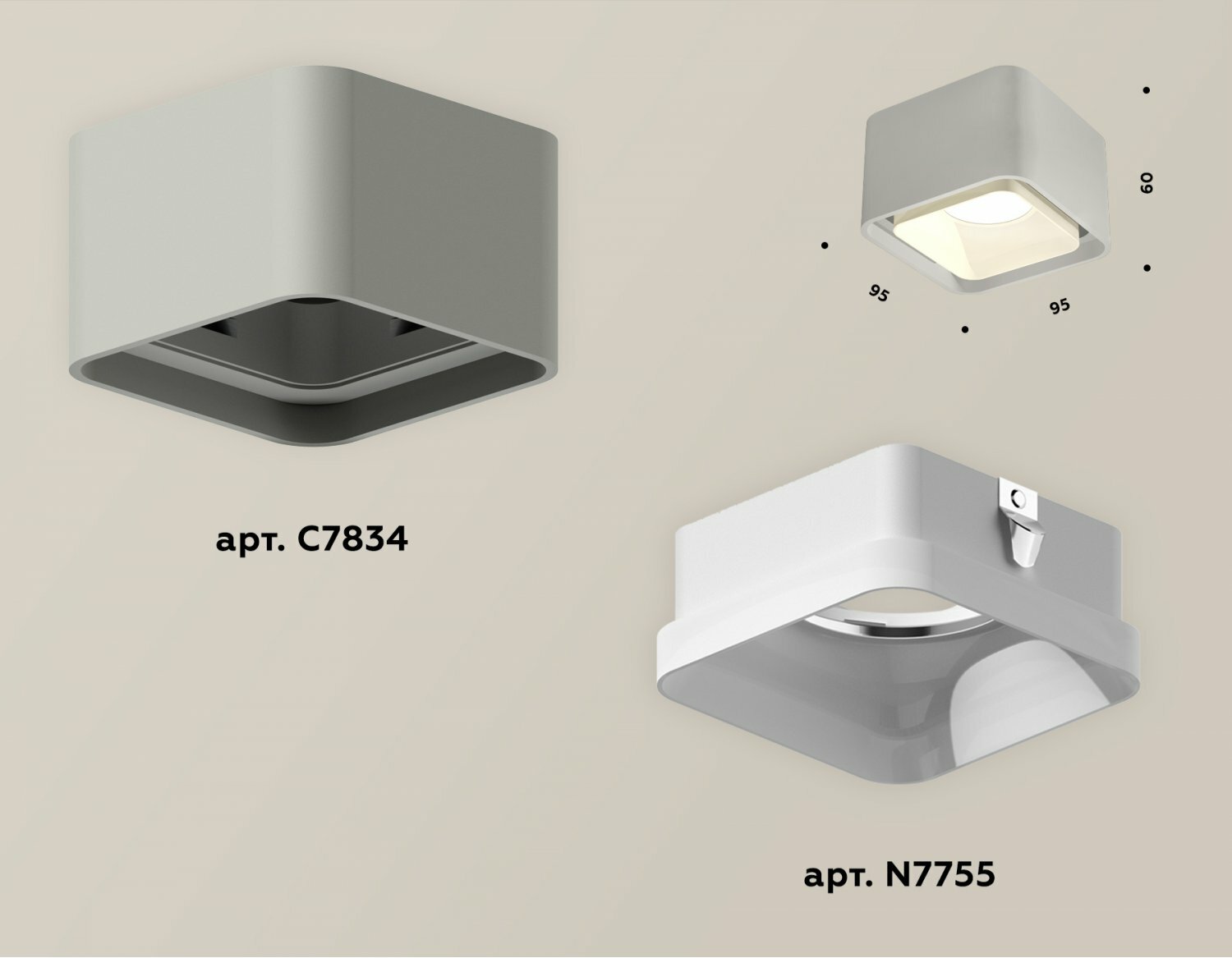 Комплект накладного светильника с акрилом Ambrella XS7834010 XS - фотография № 2