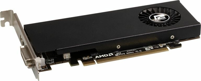 Видеокарта PowerColor AMD Radeon RX 550 AXRX 550 4GBD5-HLE 4ГБ Red Dragon, GDDR5, Low Profile, Ret