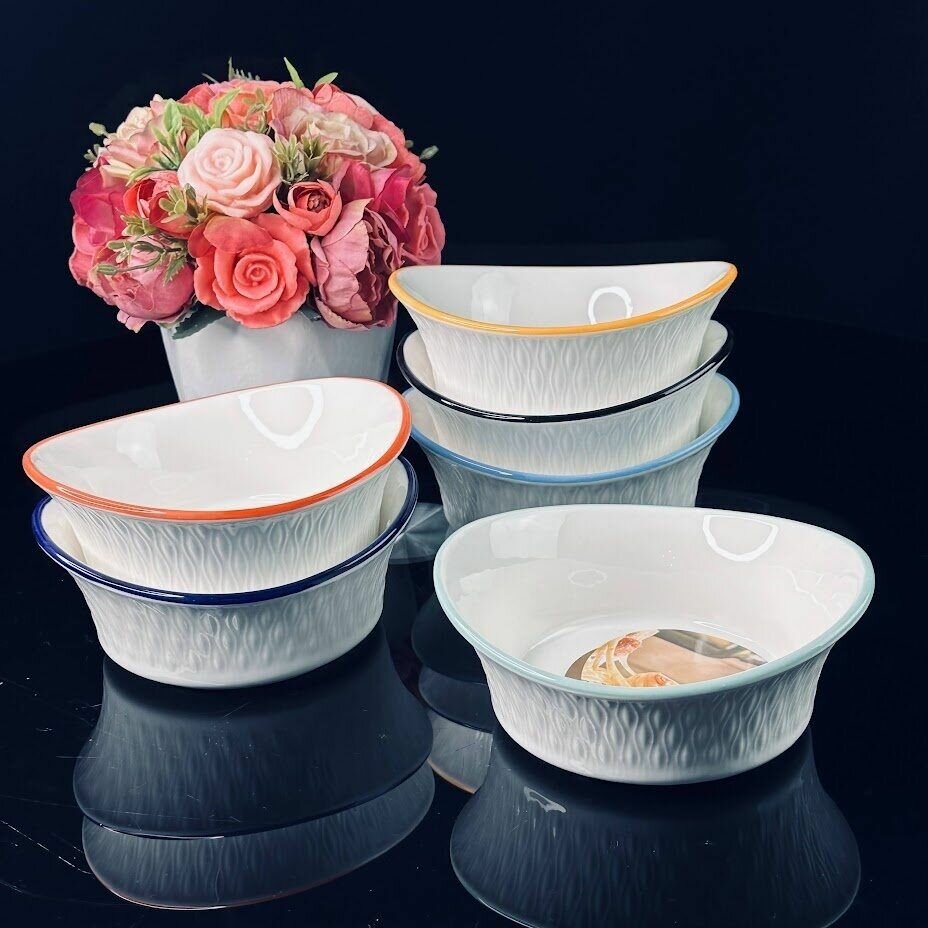 фото Набор 6 штук Салатник круглый Ленарди 13.5см, фарфор