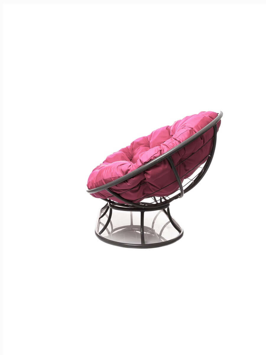 Садовый диван "Мамасан" без ротанга серое с розовой подушкой M-Group - фотография № 3