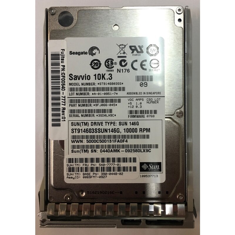 Жесткий диск Sun Microsystems SUN 146GB 10K 6G SAS 2.5" CF00540-7777