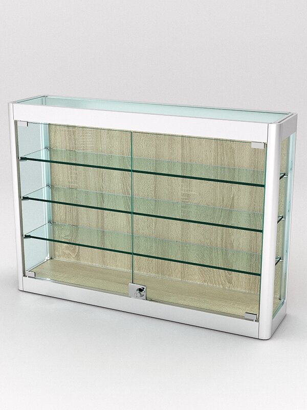 фото Витрина из профиля настенная "вайб ИКС" №3-3П-ДСП-170 (задняя стенка ДСП), Дуб Сонома 70 x 20 x 50 см