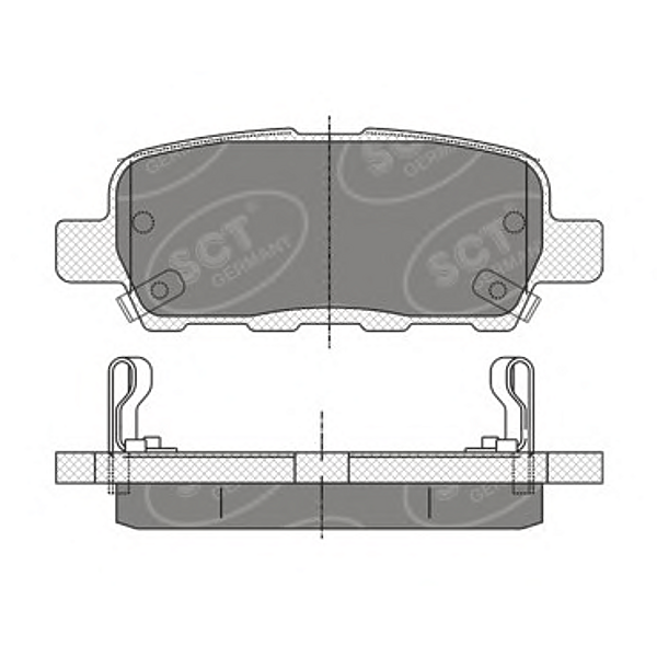 SCT GERMANY sp339 (044608H385 / 440608H385 / D40608H385) колод. торм.перед. niss qashqai 07- / 11- / x-trail 01- / 07- / tIIda I / II /