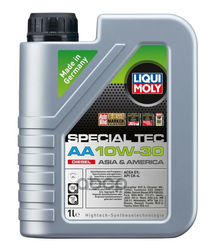 LIQUI MOLY 10W-30 Special Tec Aa Diesel, Api Ck-4, 1Л (Нс-Синт.мотор.масло)