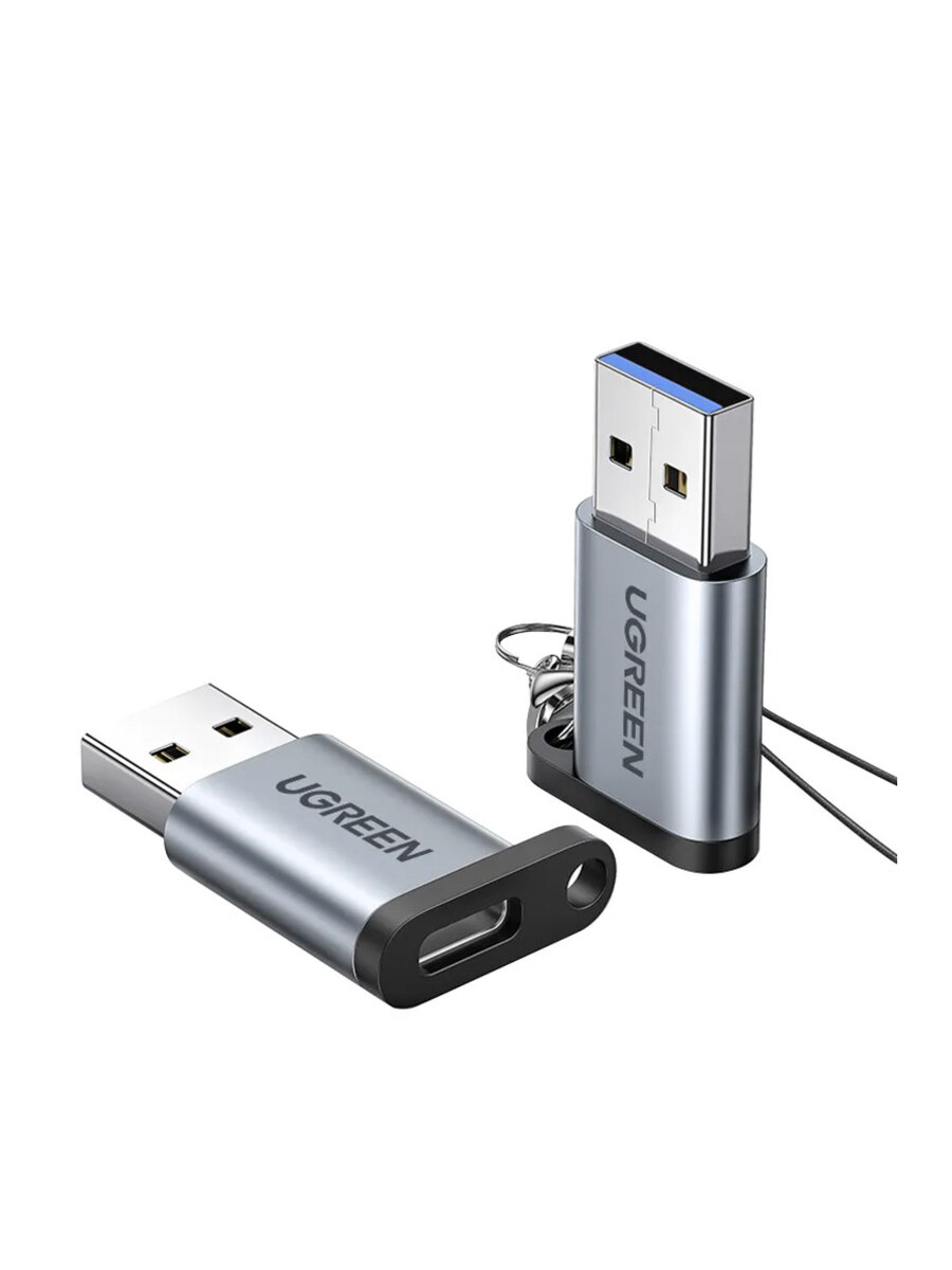 Адаптер UGREEN US276 (50533) USB 3.0-A to USB-C M/F Adpater серый - фото №1