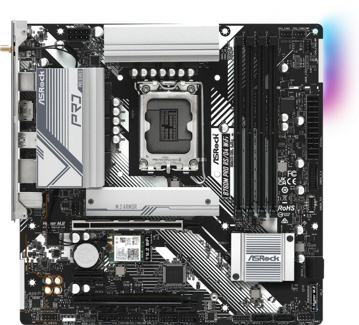 Asrock Материнская плата Asrock B760 PRO RS/D4 WIFI Soc-1700 Intel B760 4xDDR4 ATX AC`97 8ch(7.1) 2.5Gg RAID+HDMI+DP