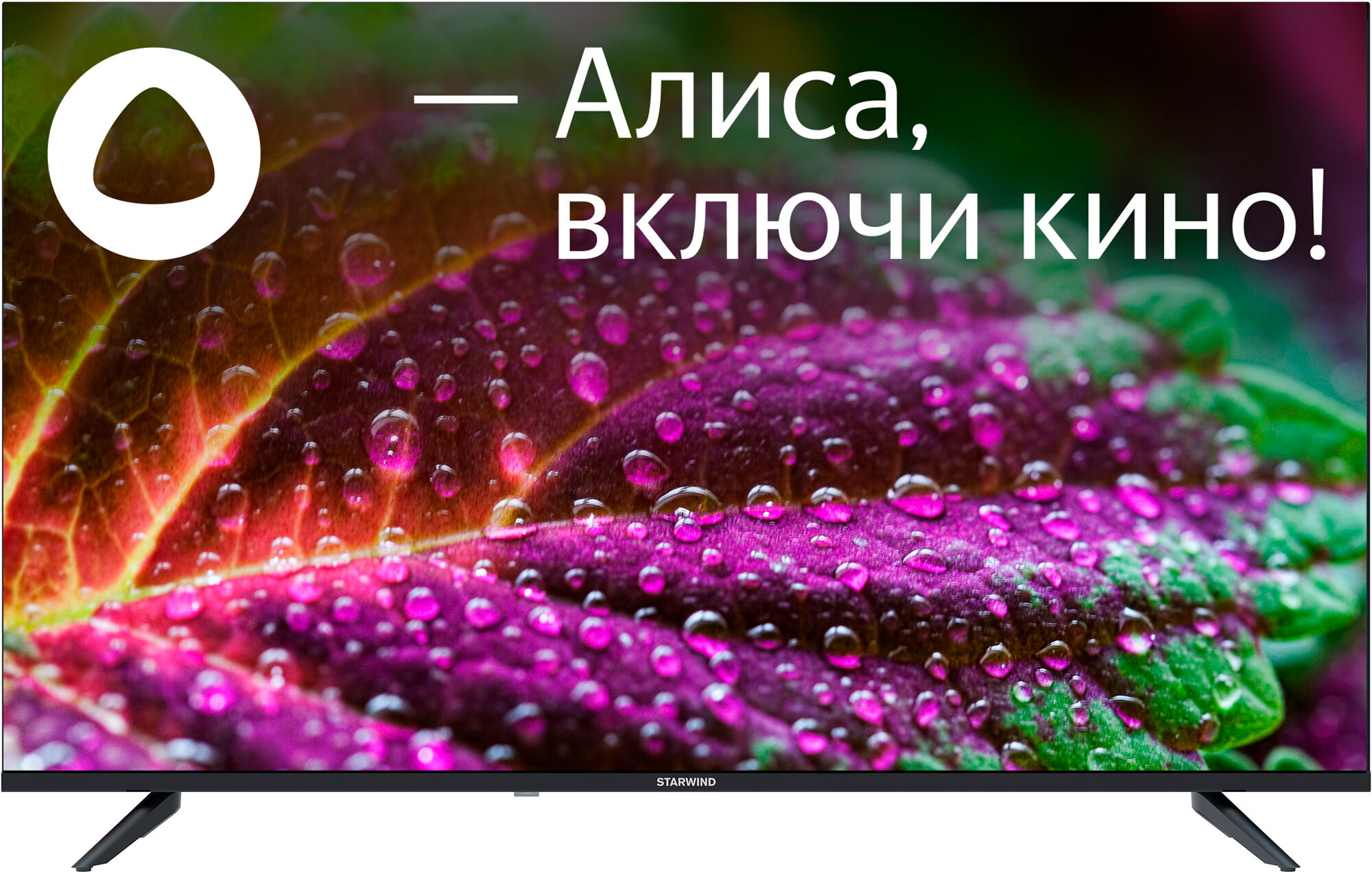 Телевизор LED Starwind 43" SW-LED43UG403 Яндекс.ТВ Frameless черный 4K Ultra HD 60Hz DVB-T DVB-T2 DVB-C DVB-S DVB-S2 USB WiFi S