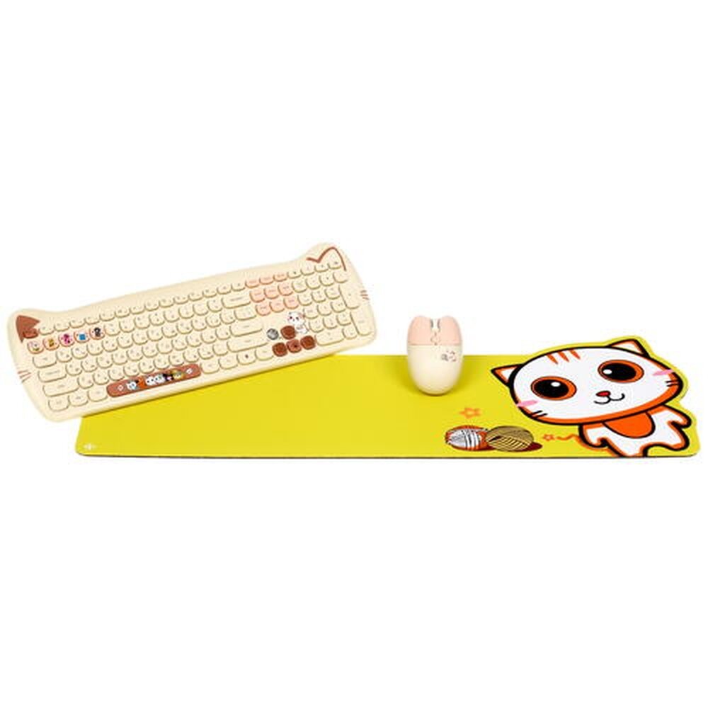 Клавиатура+мышь беспроводная DEXP Yellow Cats желтый