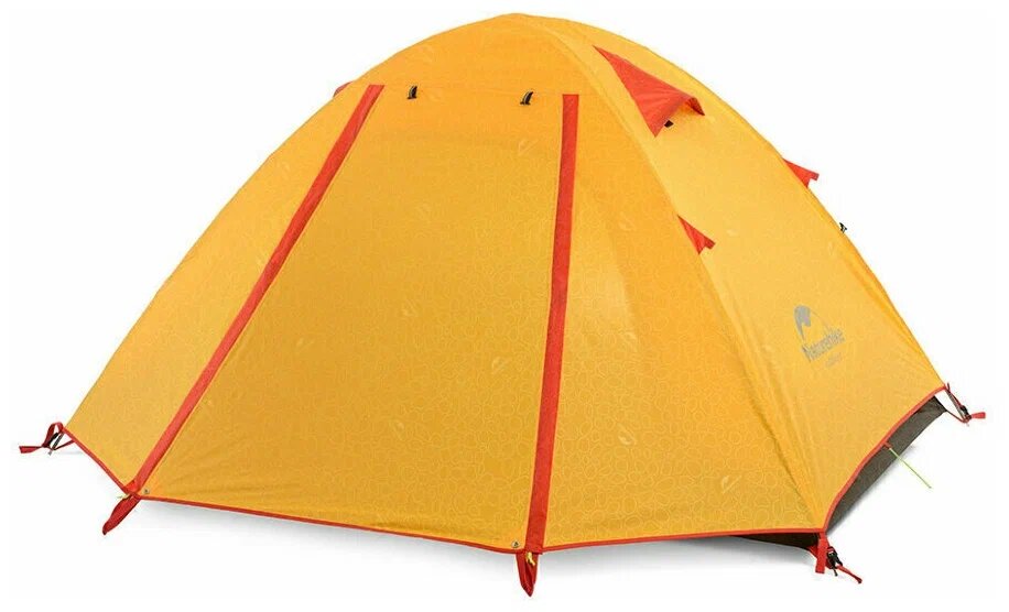 Палатка Naturehike P-Series Aluminum Pole Tent 210T65D, трехместная, желтая NH18Z033-P