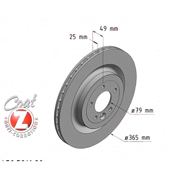 ZIMMERMANN 450.5216.20 диск тормозной задн. 365x25 / 49-5x120 \ Land rover (Ленд ровер) range rover 3.0-5.0i (Комплект 2 штуки)