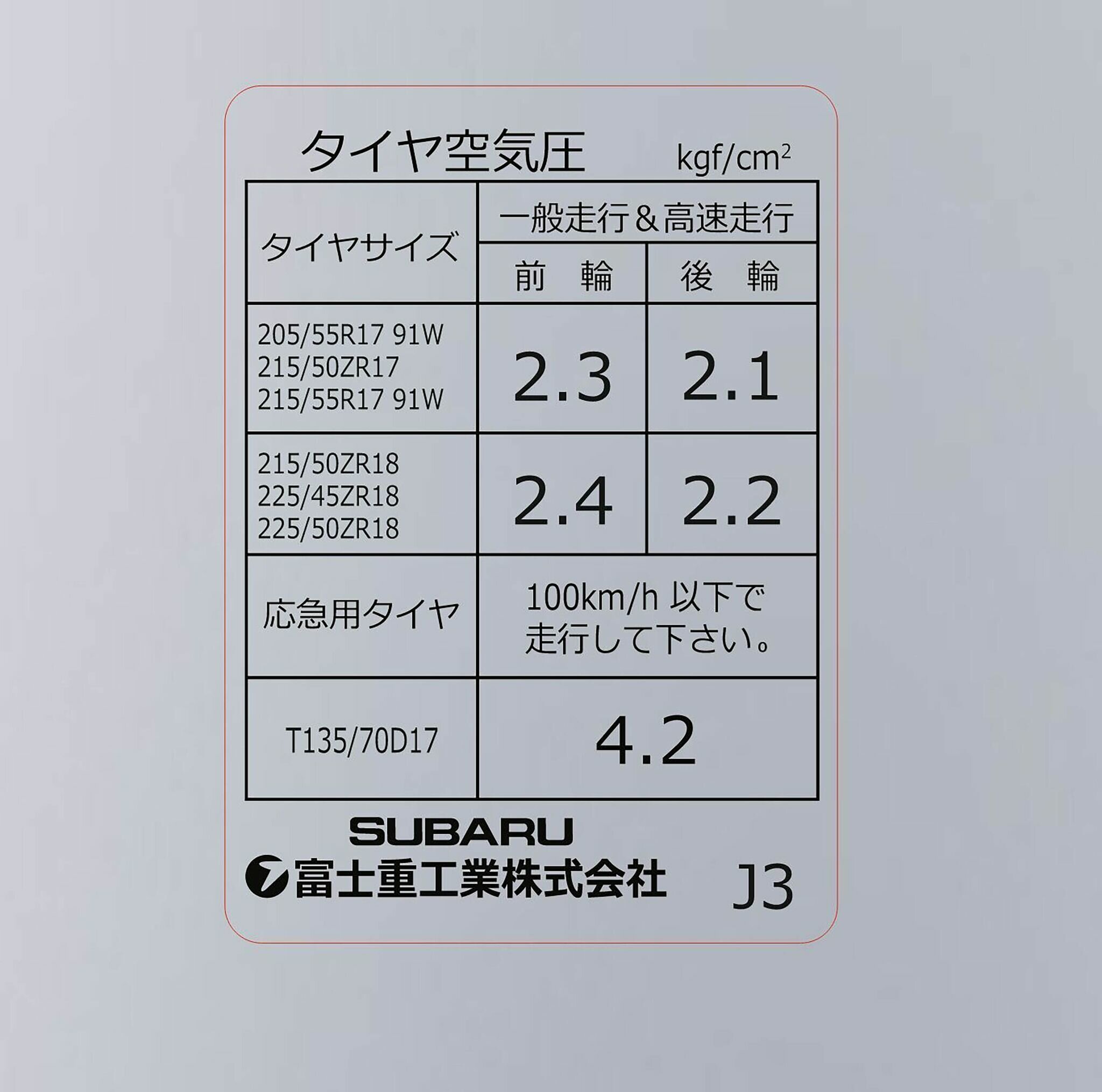 Наклейки с размерами колес для SUBARU JDM R17-18 (2 шт.)