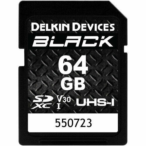 Карта памяти Delkin Devices Black SDXC 64GB UHS-I U3 V30, R/W 90/90 МБ/с
