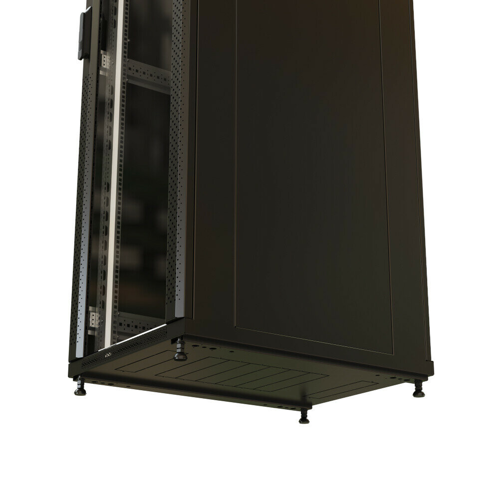 Коммутационный шкаф WRLINE WR-TT-2266-AS-RAL9004 напольный, стеклянная передняя дверь, 22U, 600x1166x600мм — фото 2