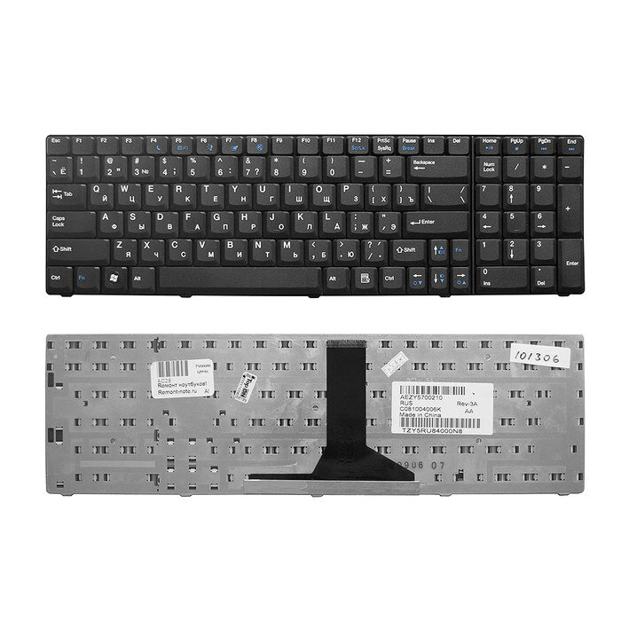 Клавиатура для ноутбука Acer eMashines G520 G720 G620 Series. Плоский Enter. Черная без рамки. PN: AEZY5E00210