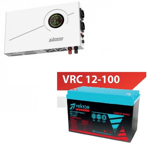 Инвертор Smart 1000 + Аккумуляторная батарея Vektor VRC 12-100