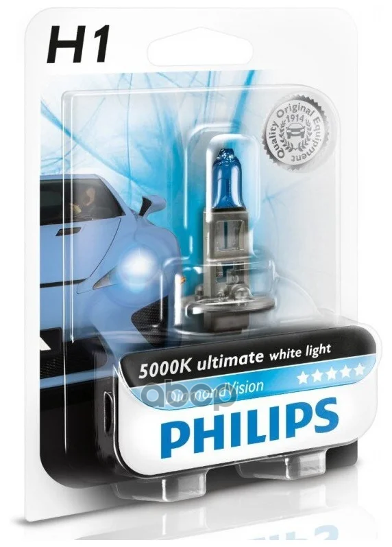 Лампа H1 12V 55W Diamondvision (Блистер) Philips арт. 12258DVB1